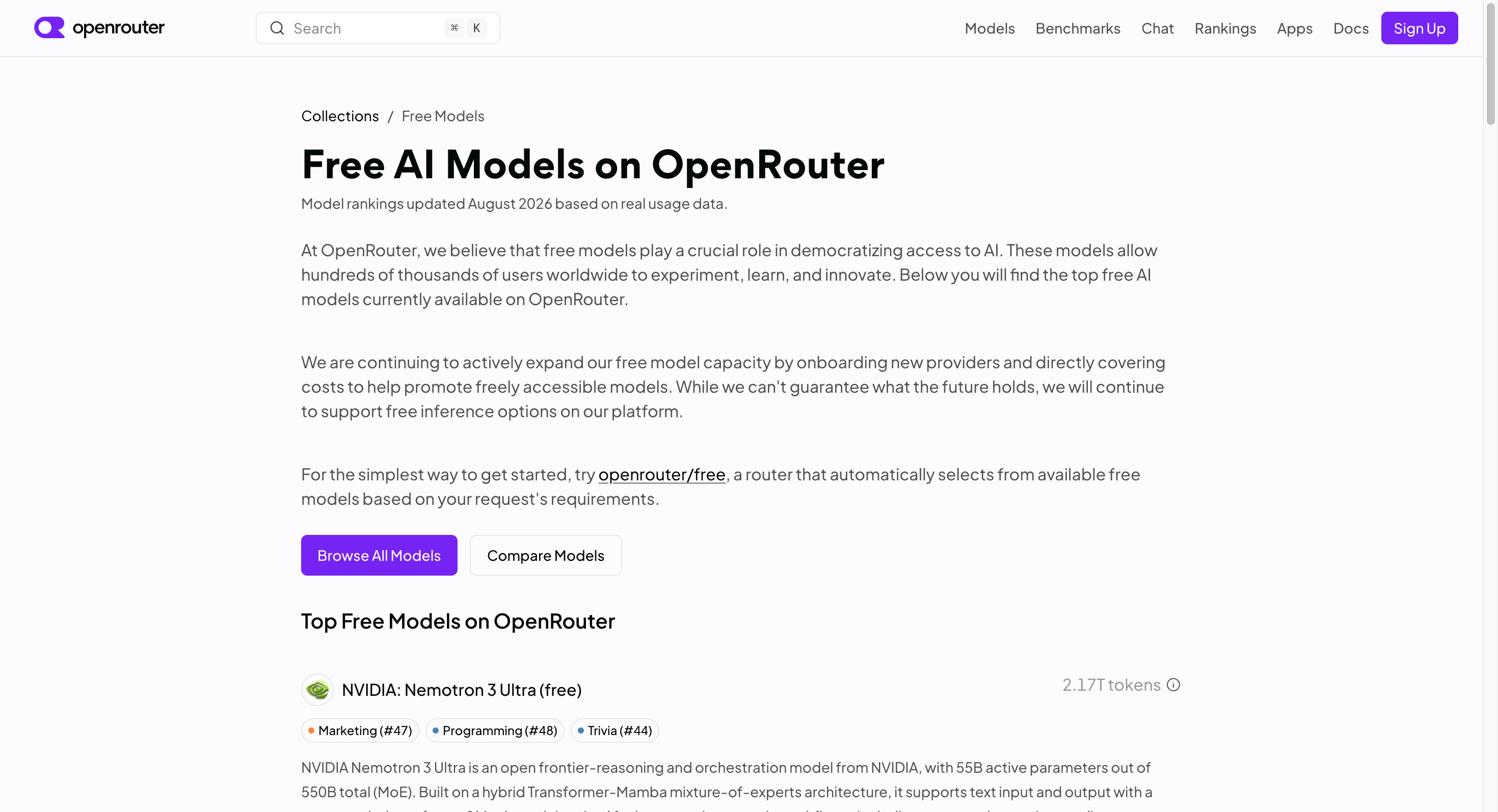 2026年最佳免费OpenRouter AI编程模型
